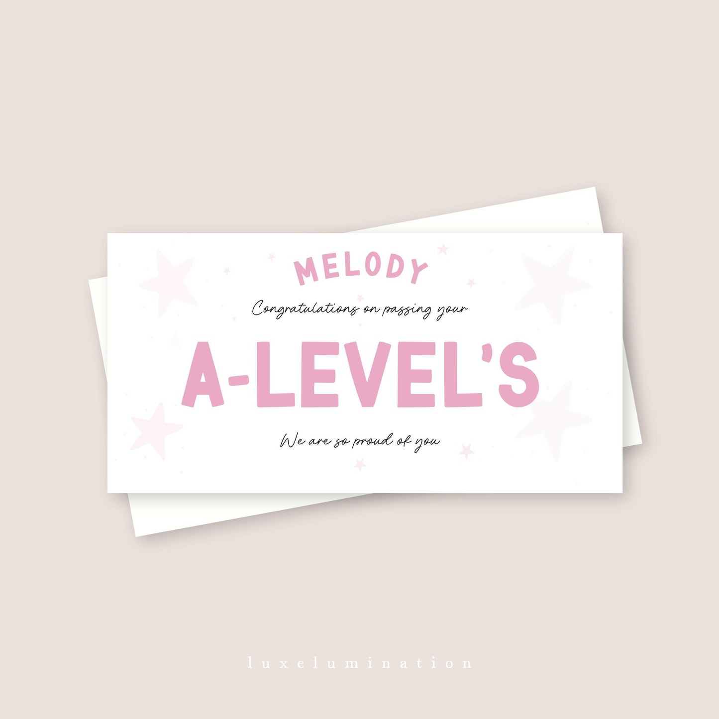Congratulations on Passing A Levels - Money Wallet Gift Envelope