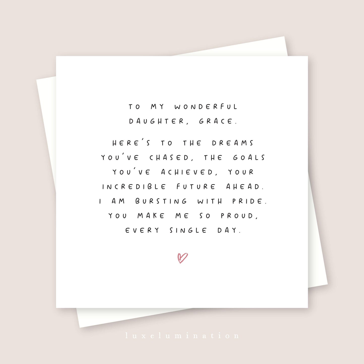 Proud of you Daughter Personalised Card