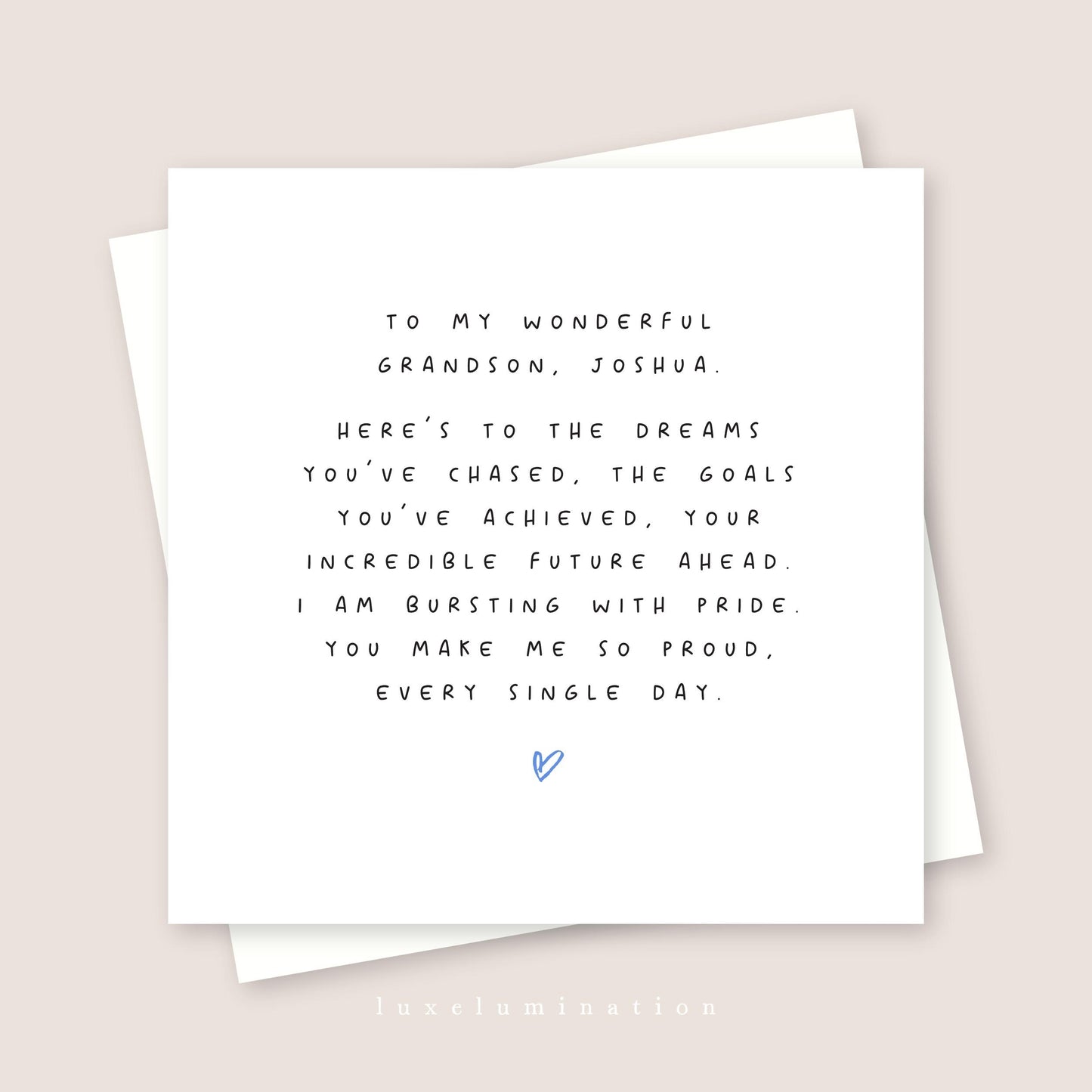 Personalised Proud of you Grandson Card