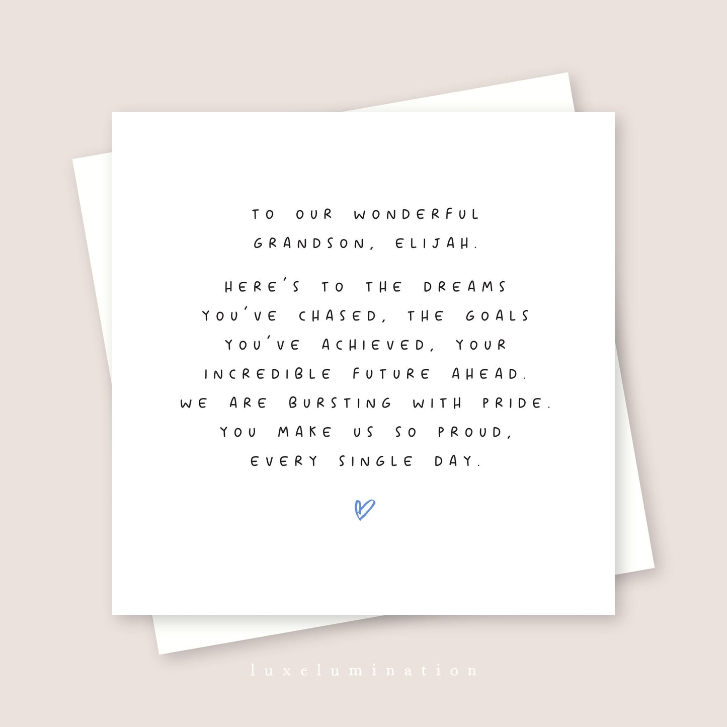 Personalised Proud of you Grandson Card