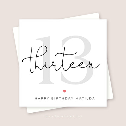 Personalised Happy 13th Birthday Card