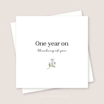 One Year On Remembrance Card
