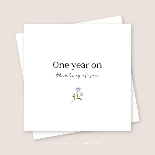 One Year On Remembrance Card