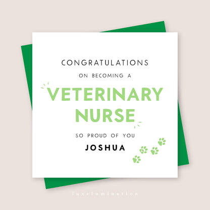 Vet Nurse, Congratulations on your new job card
