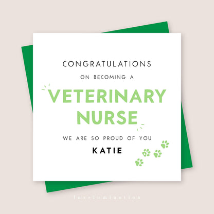 Vet Nurse, Congratulations on your new job card