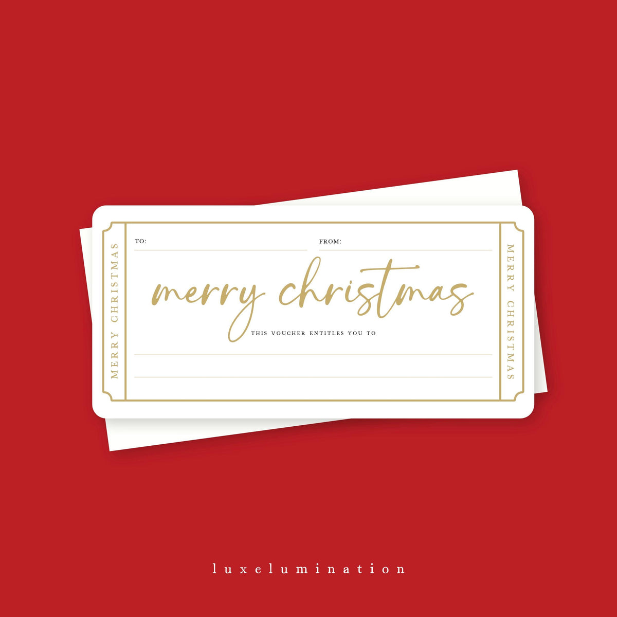 Merry Christmas Gift Voucher, DIY Fillable Surprise Reveal Tickets.