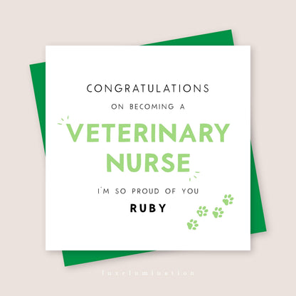 Vet Nurse, Congratulations on your new job card
