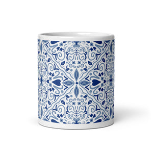 Pretty Blue Pattern Mug. Gift for a Friend. Coffee Mug. Tea Mug.