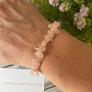 Love - Rose Quartz Crystal Bracelet, Gemstone Jewellery