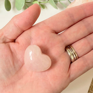 Love Heart Shaped Rose Quartz Crystal Mini Gift Set